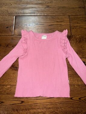 Little Sleepies Bamboo Ribbed Ruffle Ponk Long Sleeve Top 12/18 Month